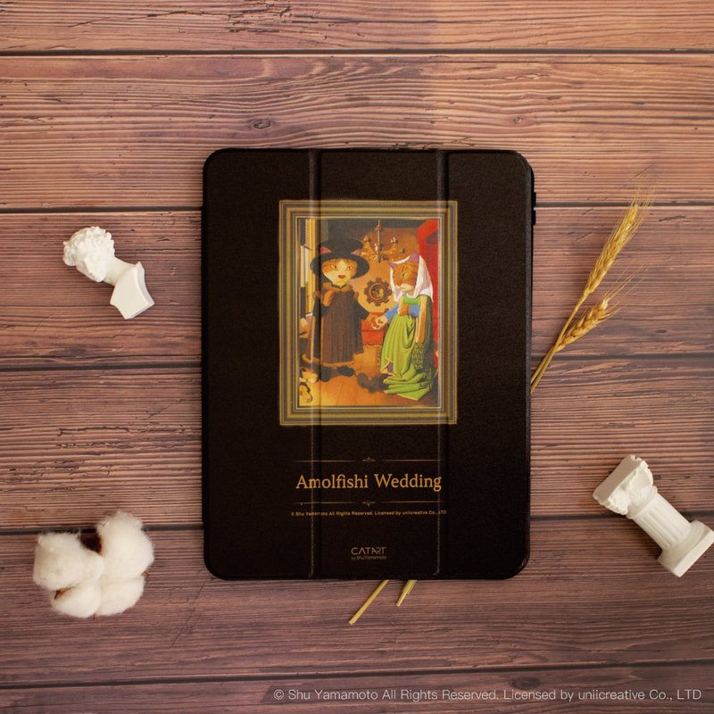 【限时特卖】iPad插画家联名保护壳【阿诺菲尼猫夫妻的婚礼】 - 平板/电脑保护壳 - 其他材质 黑色