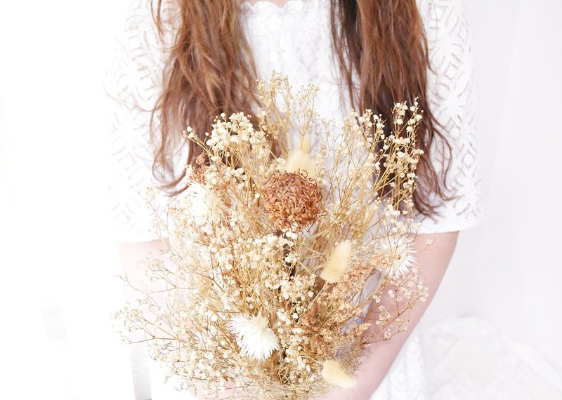 WANYI✿婚纱外拍典雅森林系捧花  干燥花/捧花/拍照/送礼/办公桌摆饰/房间布置/开幕礼/父亲节 - 植栽/盆栽 - 纸 咖啡色