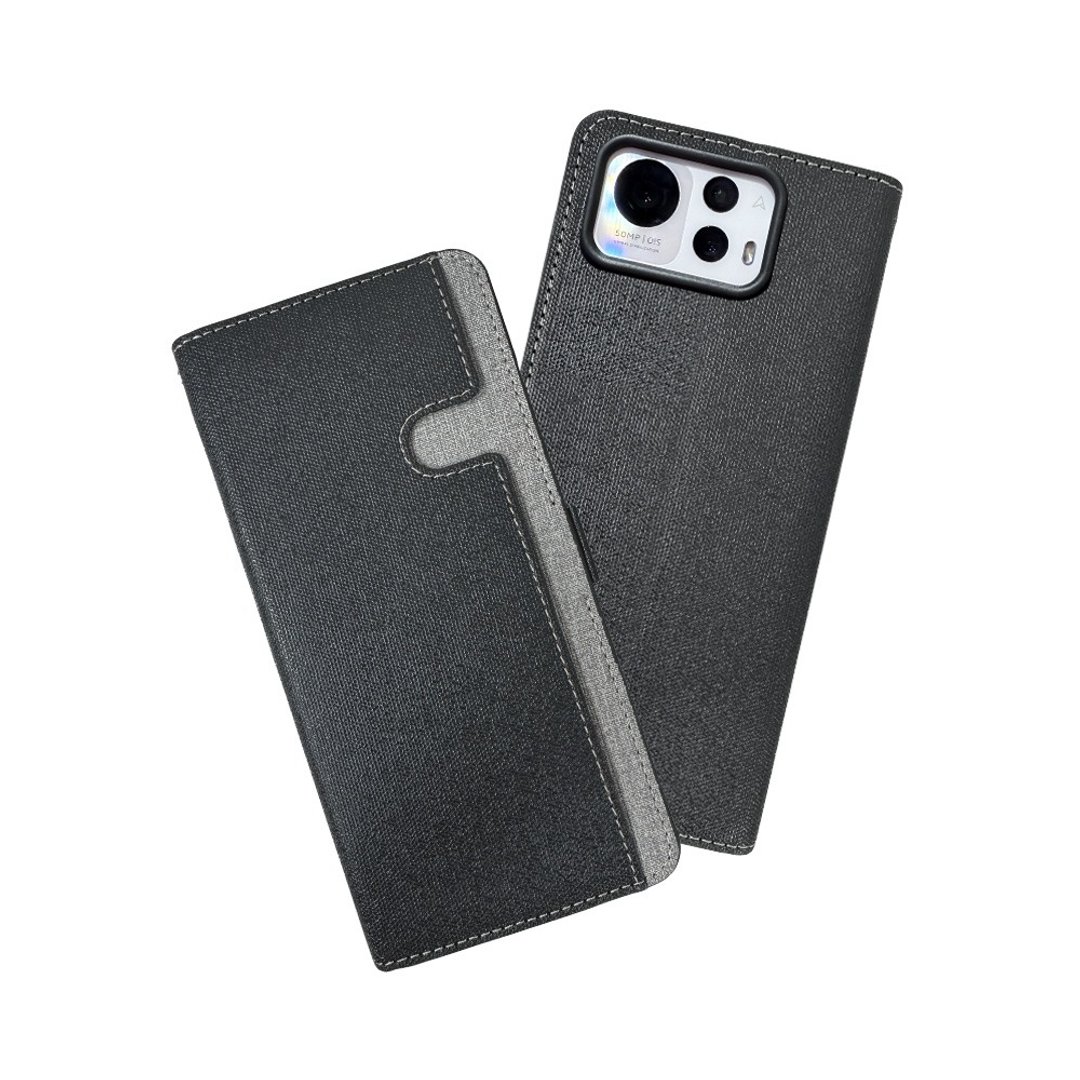 CASE SHOP ASUS Zenfone 12 Ultra 前收纳侧掀皮套-黑 - 手机壳/手机套 - 人造皮革 黑色
