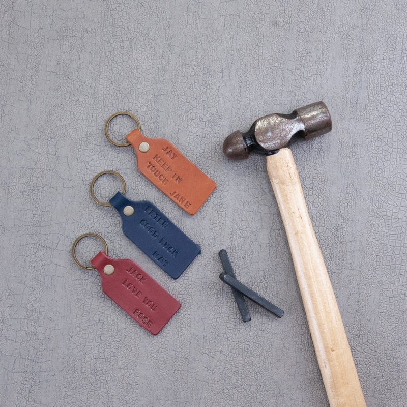 钥匙圈 DIY 台中课程 真皮饰品 定制礼物 一组二入 - 皮件 - 真皮 