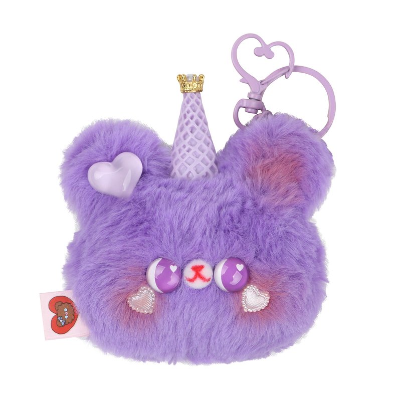 手工制作的熊王 - 玩偶/公仔 - 棉．麻 紫色