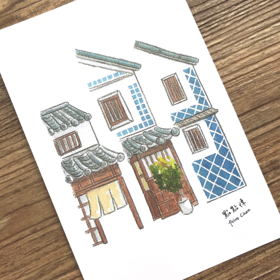 【明信片】仓敷立面 - 卡片/明信片 - 纸 银色