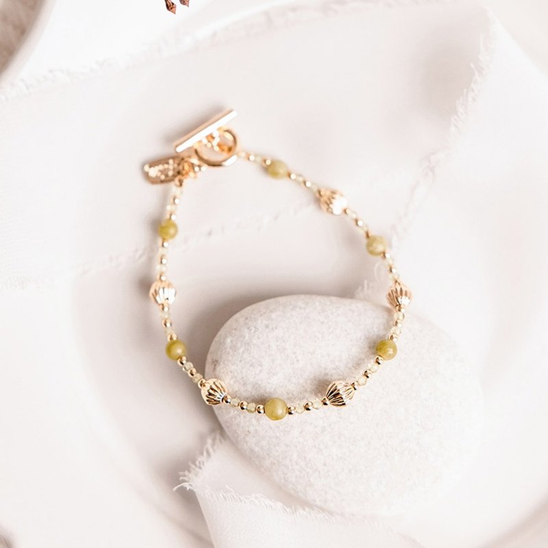 财运 x 橄榄石 诞生石 定制尺寸【绿玫瑰 • 永不老去的爱】手链 - 手链/手环 - 宝石 绿色