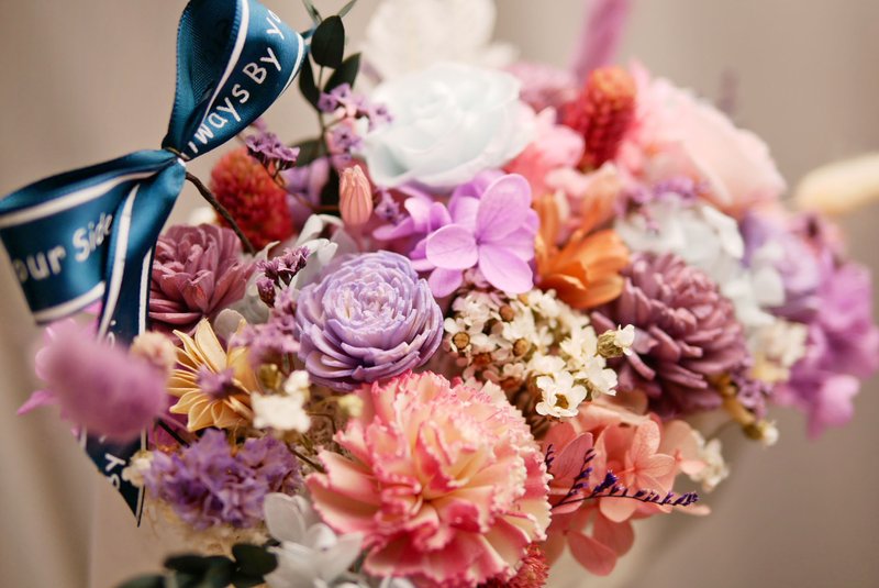 粉紫派对 极度花燥 永生花 花礼 - 干燥花/捧花 - 植物．花 粉红色