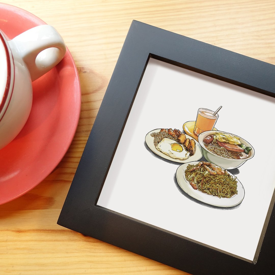 茶记美食 小插画(连框) - 海报/装饰画/版画 - 纸 多色