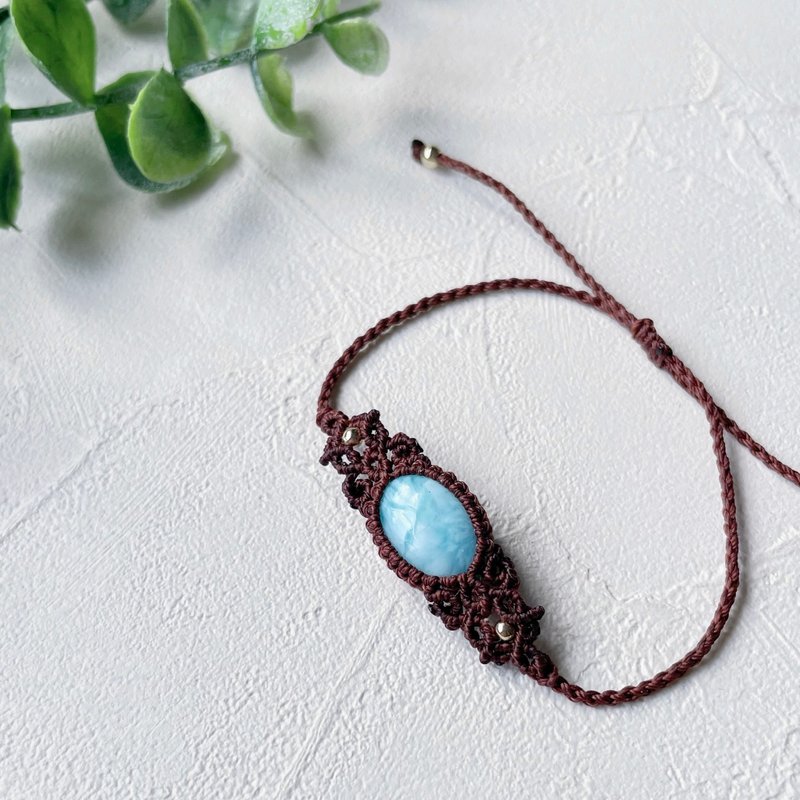 拉利玛/海纹石编织手环 - 手链/手环 - 聚酯纤维 咖啡色