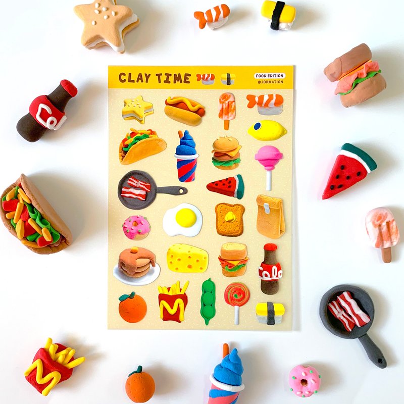 Food: Sticker Sheet - 贴纸 - 防水材质 多色