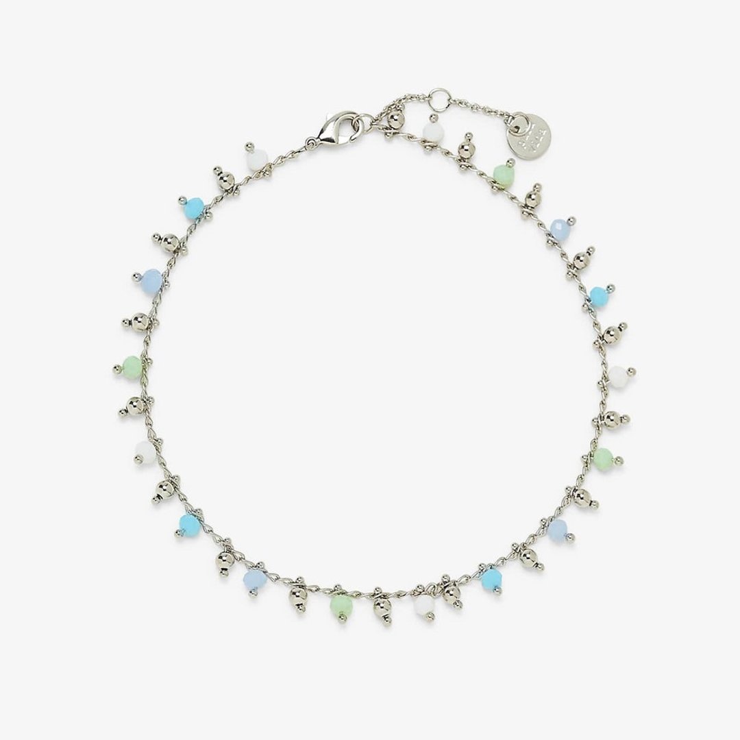 Pura Vida 美国手工 BLUE SEA HANGING BEAD 碧蓝海洋挂珠脚链 - 脚链/脚环 - 其他金属 银色