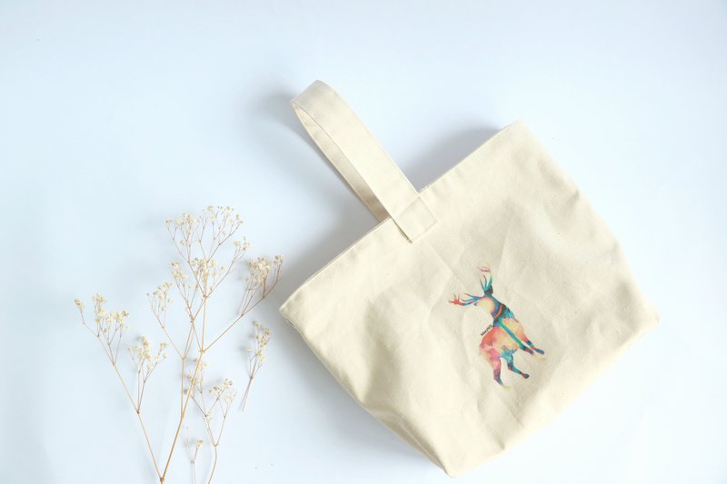 MaryWil造型手提小提袋-迷幻雄鹿 - 手提包/手提袋 - 棉．麻 多色