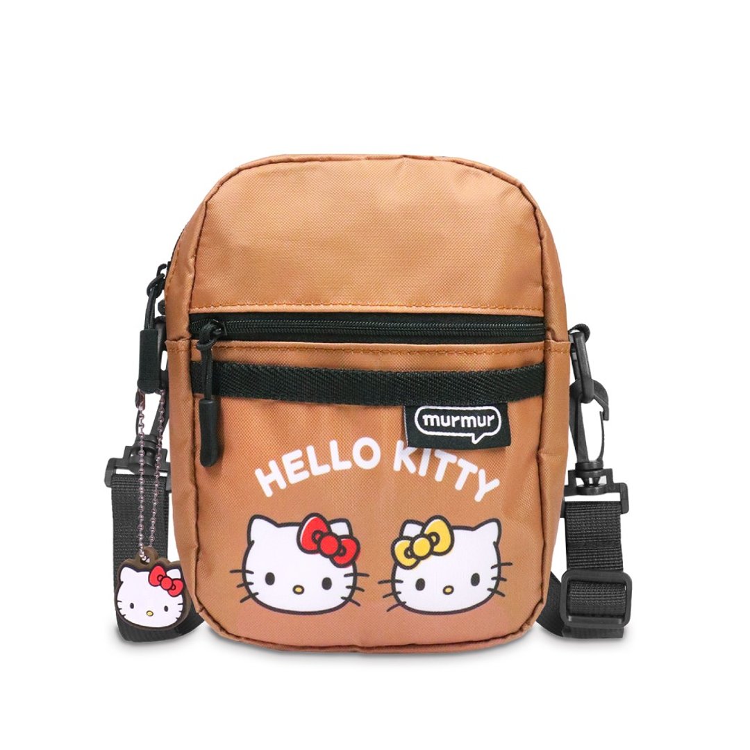murmur轻量旅行两用mini包 | hello kitty (与Mimmy) | 附吊饰 - 侧背包/斜挎包 - 聚酯纤维 卡其色