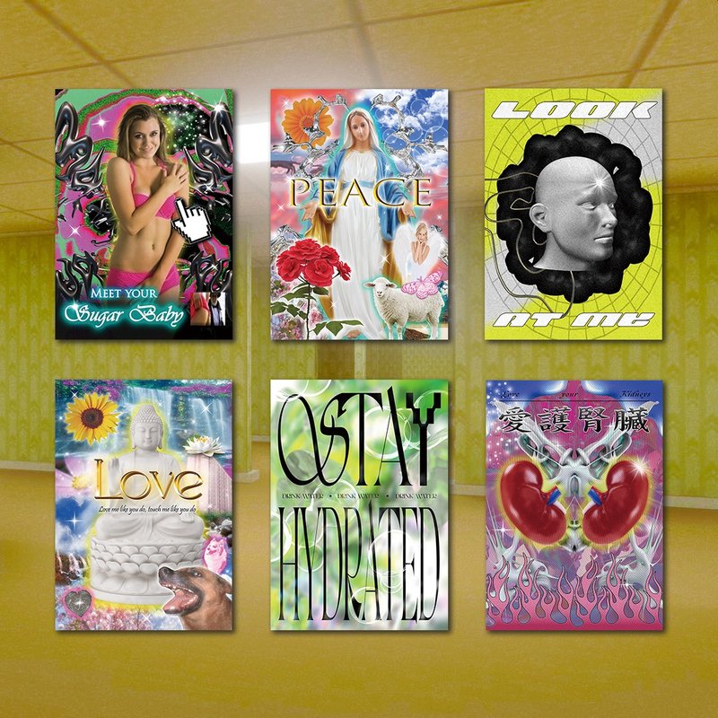 Kitschy | 贴纸包 | 6枚入 - 贴纸 - 纸 多色