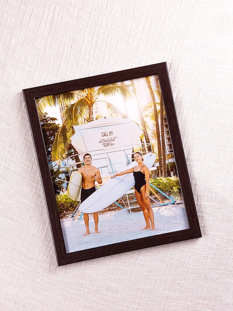 深棕色木纹8x10寸相框无衬卡【布朗尼】 - 画框/相框 - 木头 咖啡色