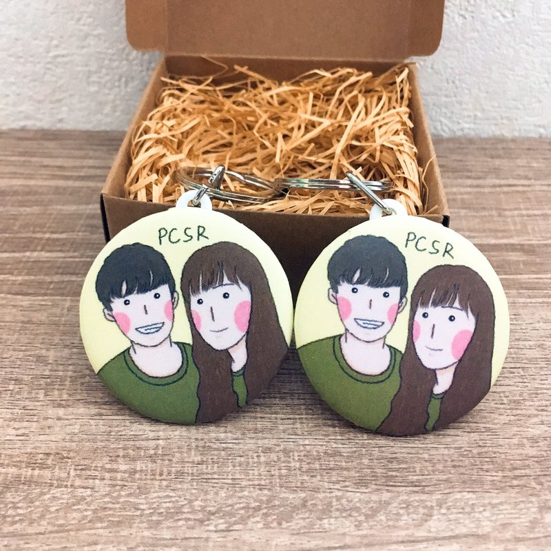 定制化人像插画塑胶钥匙圈 - 钥匙链/钥匙包 - 塑料 