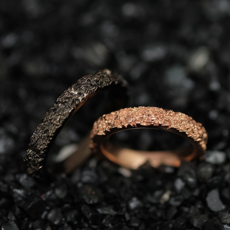 Gentle of Earth couple ring - 戒指 - 纯银 黑色