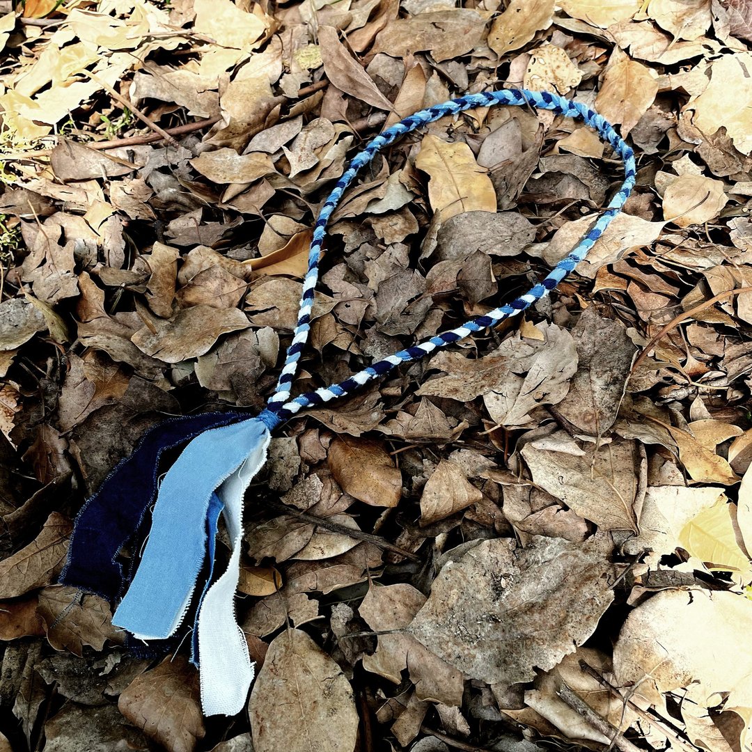 蓝染手工做 编织挂绳 项链 - 项链 - 棉．麻 蓝色