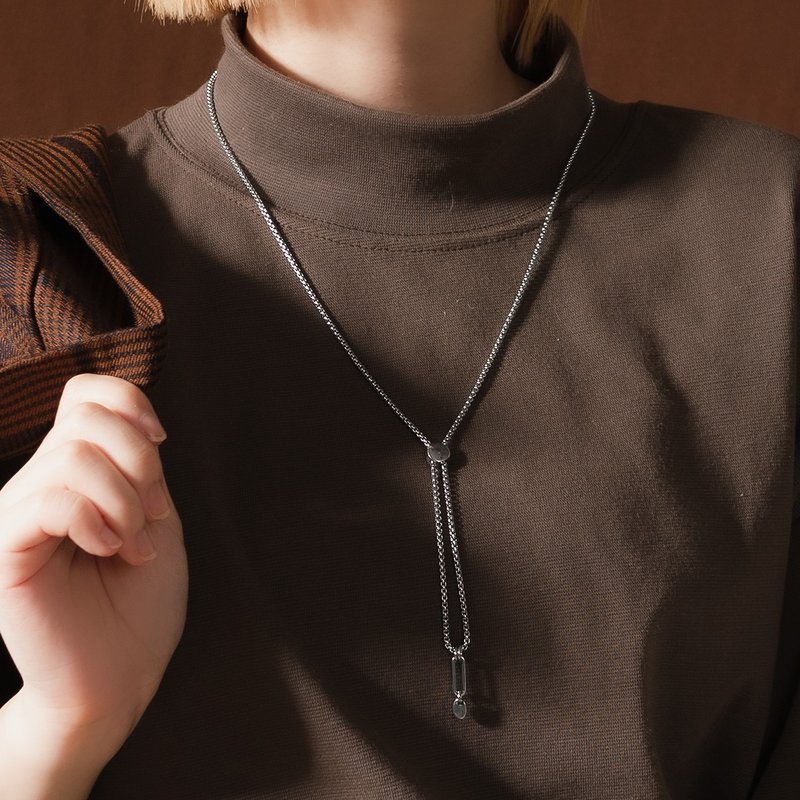 Unisex | 极昼系列 - 蓝冰 * 不锈钢项链 - 项链 - 不锈钢 银色