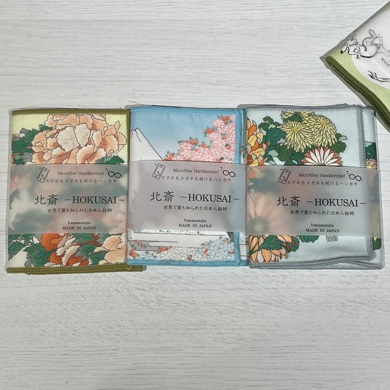 镜面擦拭布-葛饰北斋系列-菊/牡丹/樱花富士山 - 眼镜盒/眼镜布 - 棉．麻 