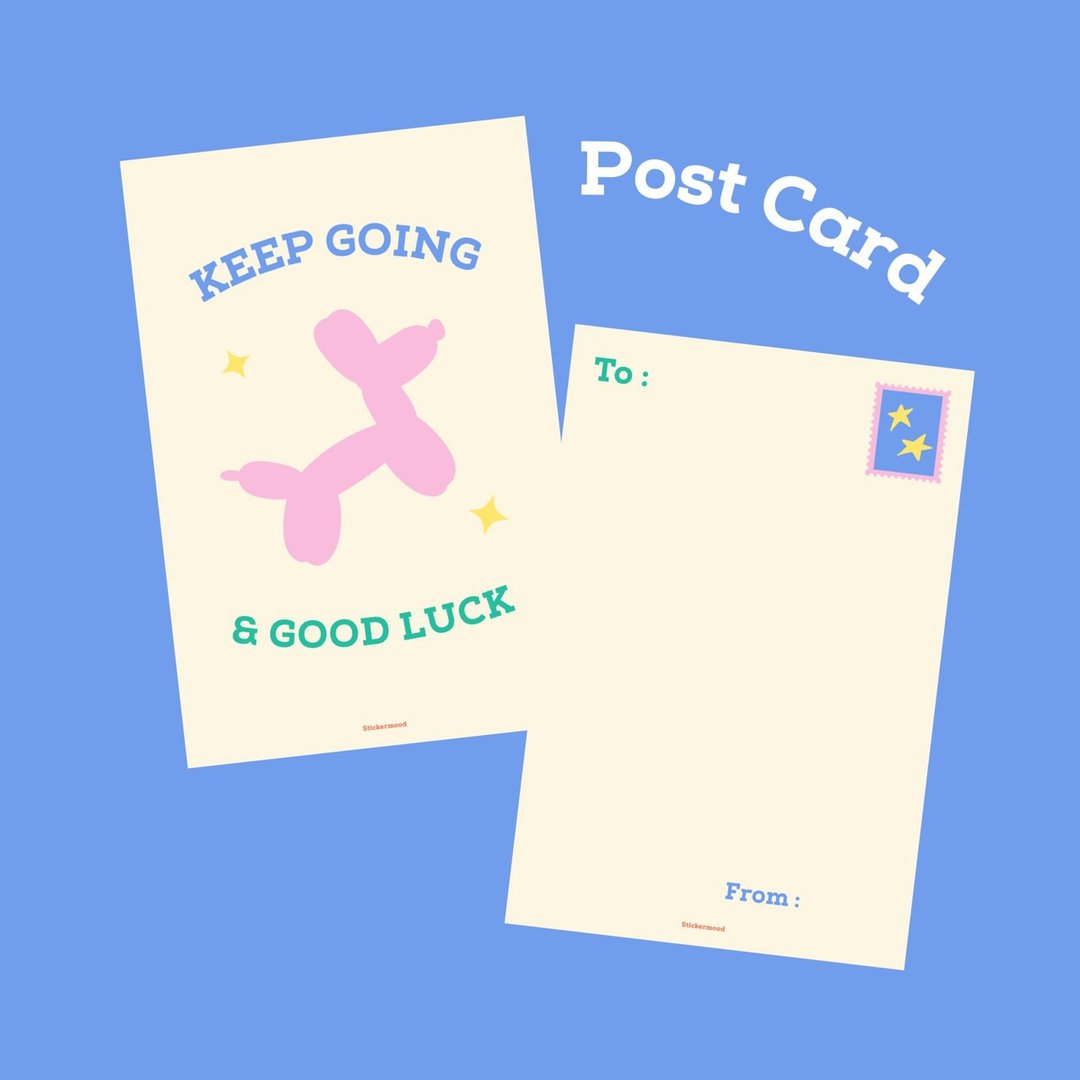 Keep going & goodluck 气球狗 明信片 - 卡片/明信片 - 纸 