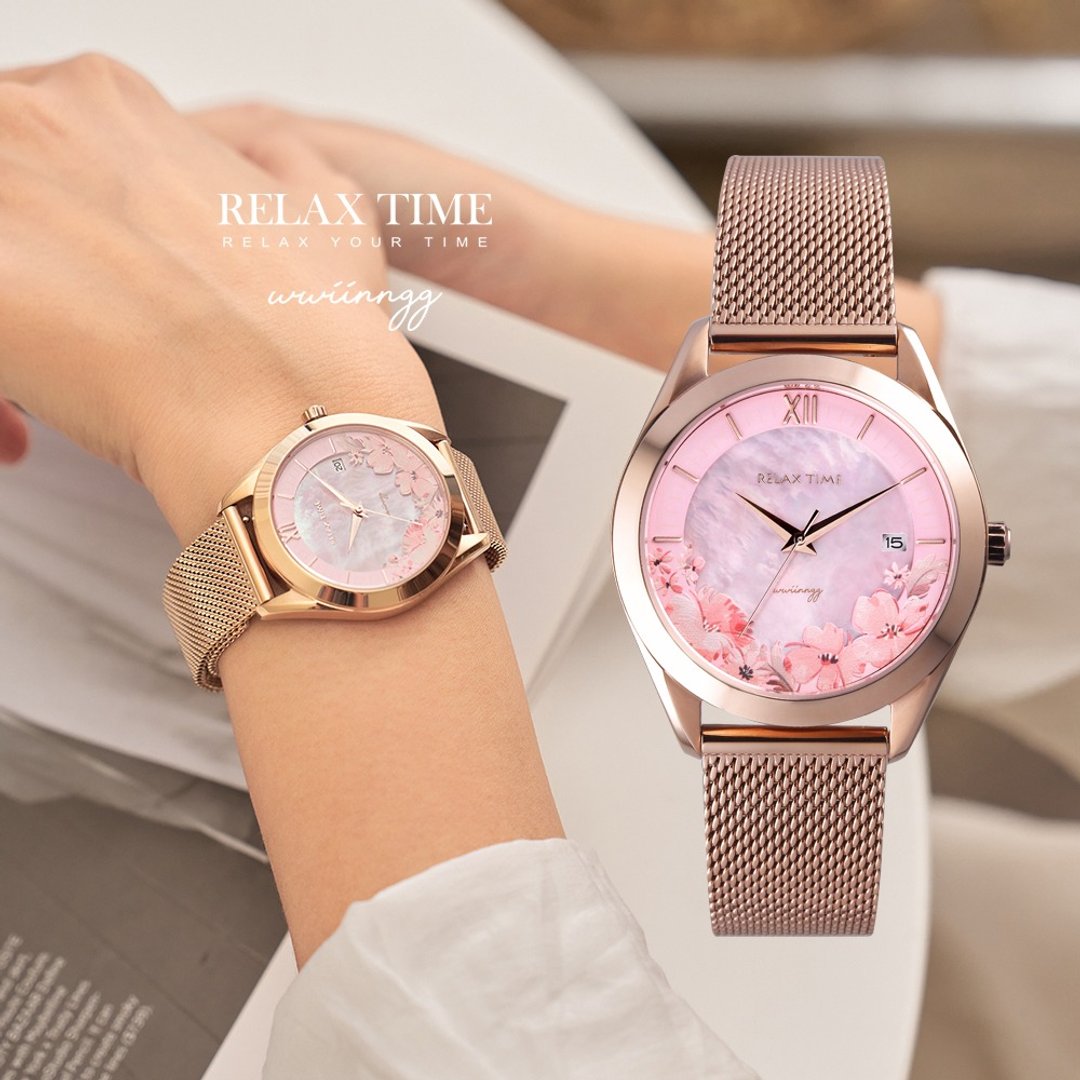 Relax time x wwiinngg 婉滋联名系列女表-海棠轻梦 (RT-106-02) - 女表 - 不锈钢 粉红色