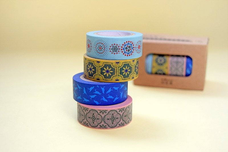 16mm纸胶带4入组/海之印象 - 纸胶带 - 纸 