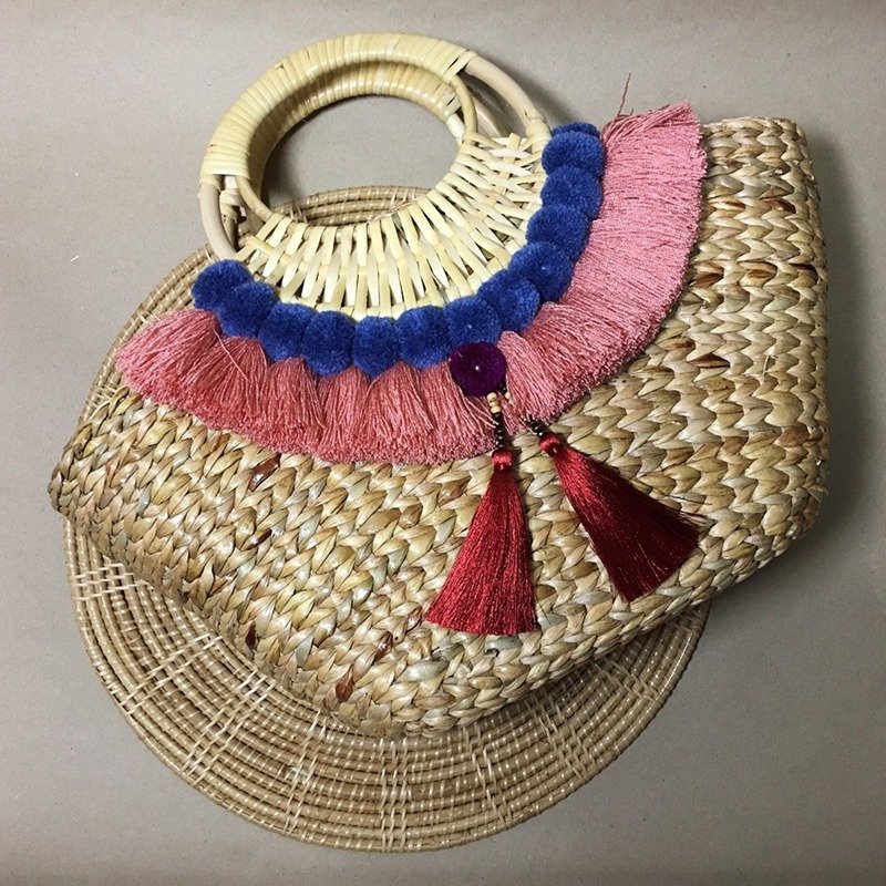 klungsee boho-chic bag rosewood - 手提包/手提袋 - 其他材质 粉红色