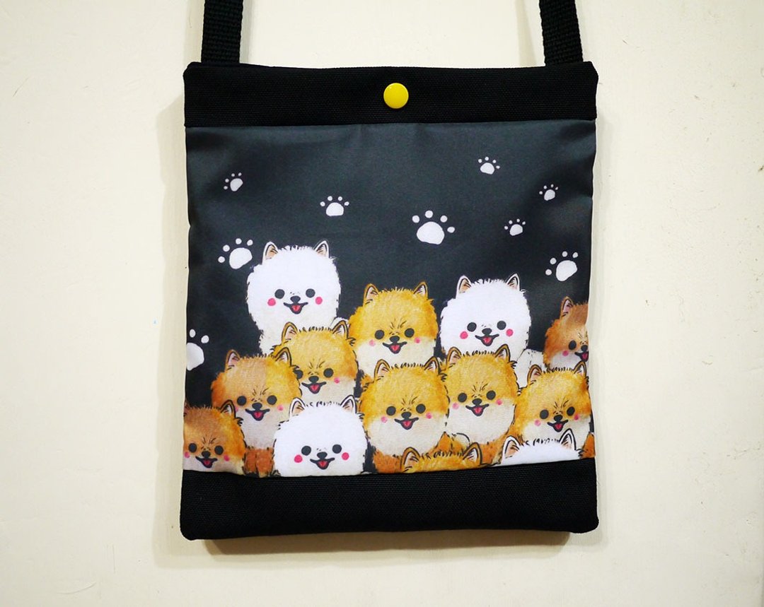 斜背包 博美 白博美 狐狸狗 Pomeranian Spitz - 侧背包/斜挎包 - 棉 橘色