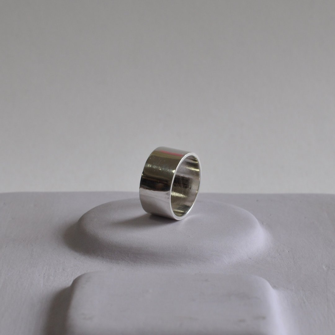 1cm宽纯银戒指 / 厚度1.2mm / 可指定尺寸 - 戒指 - 其他金属 银色