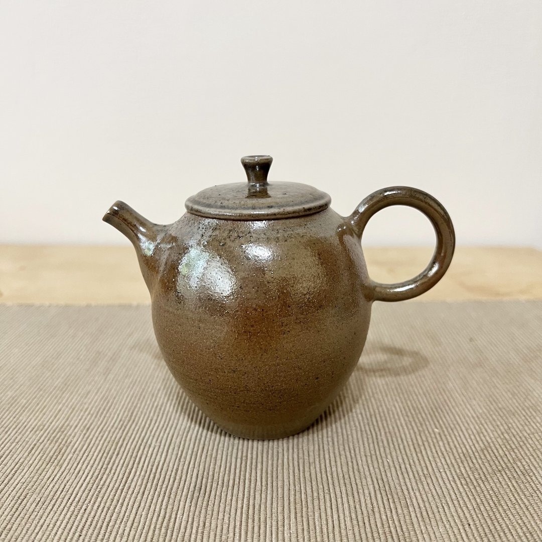 金棕 柴烧陶手工茶壶 - 茶具/茶杯 - 陶 咖啡色