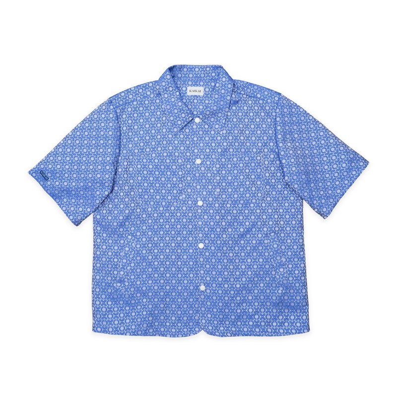 KAIKAI - Fearless - xoxo提花短袖外套 - 男装外套 - 聚酯纤维 蓝色