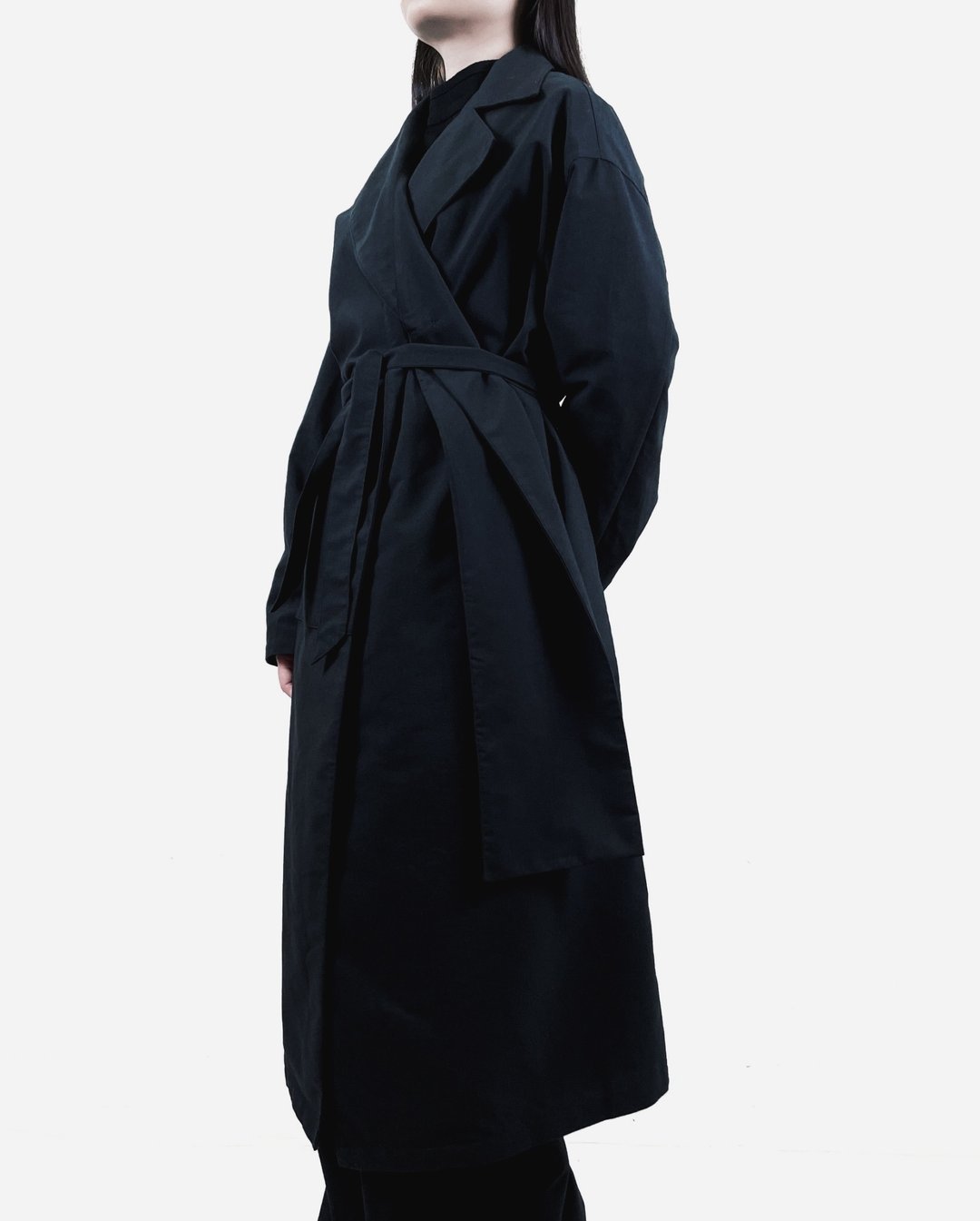 空寥 拼接风衣外套 (黑/灰) Organic Cotton & Recycle - 男装外套 - 棉．麻 黑色