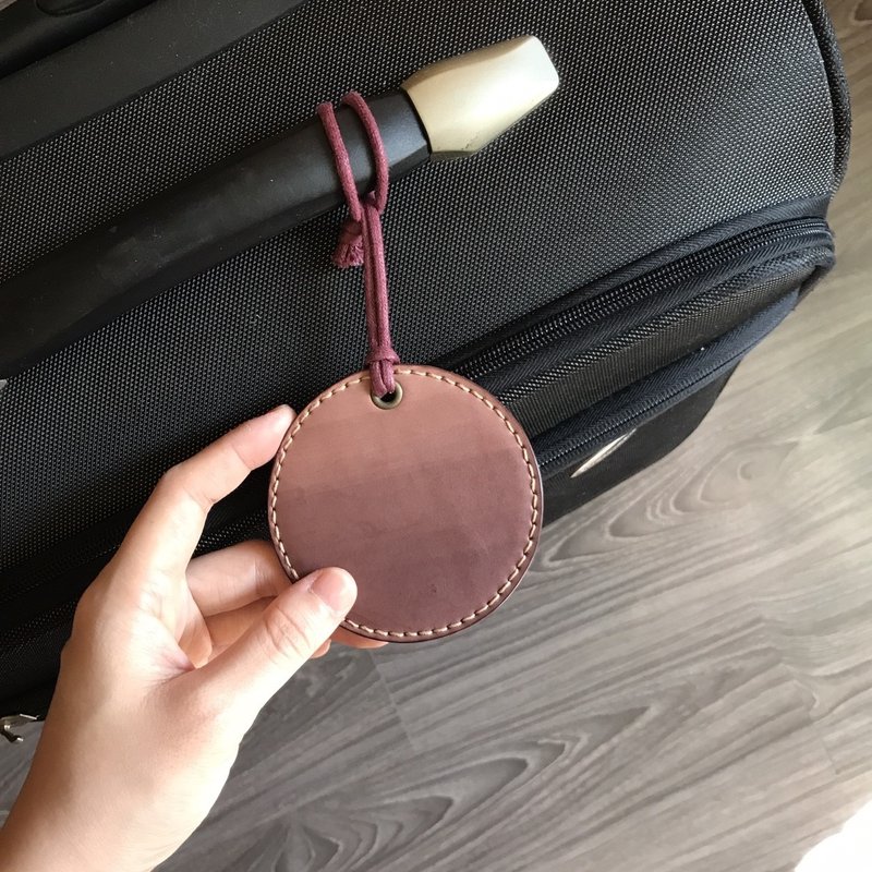 csean专属订单-圆形行李吊牌_木莓 - 证件套/卡套 - 真皮 红色