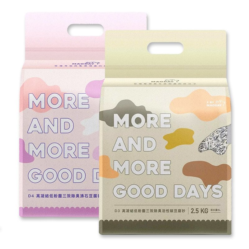 毛商行 Maoday 三效除臭条型豆腐砂2.5kg 活性碳+沸石组合 8入 - 猫砂/猫砂垫 - 环保材料 多色