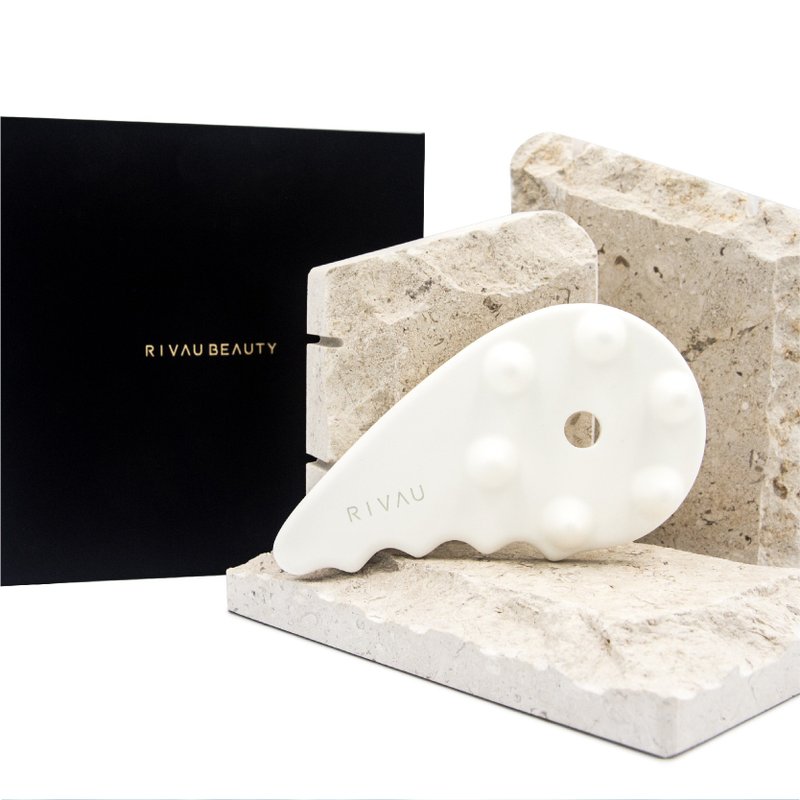 RIVAU BEAUTY 头皮活络陶瓷刮痧板 I 附赠绒布袋 按摩 陶瓷按摩板 - 其他 - 瓷 白色