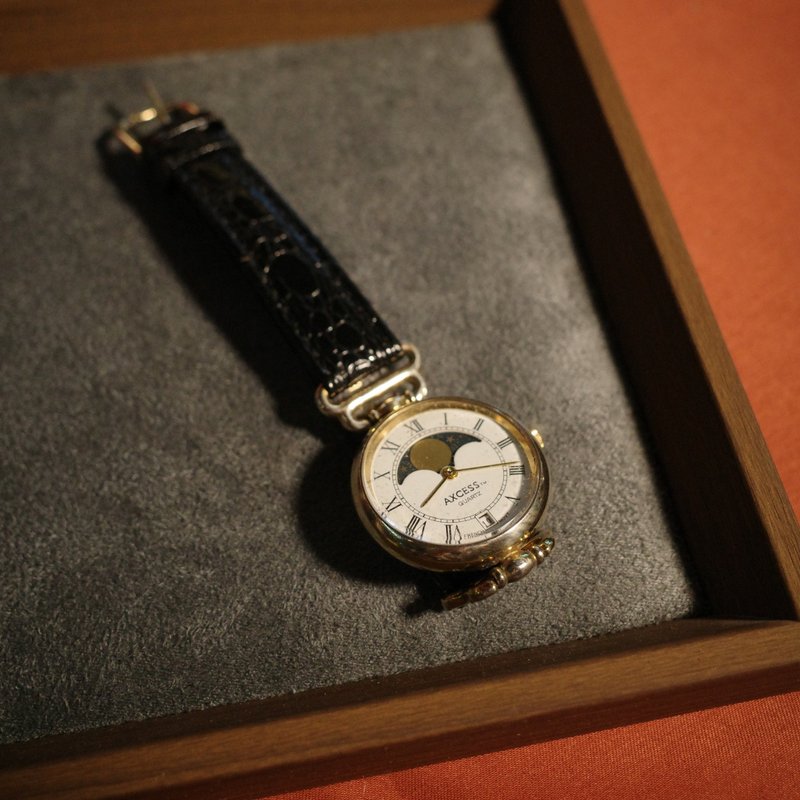 母亲节礼物 Axcess Moonphase 石英月相手表 - 对表/情侣表 - 其他金属 白色