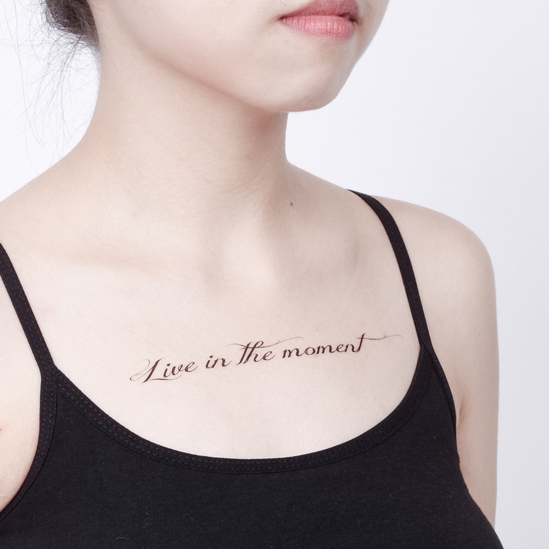 Surprise Tattoos /  活在当下 刺青 纹身贴纸 2 入 - 纹身贴 - 纸 黑色