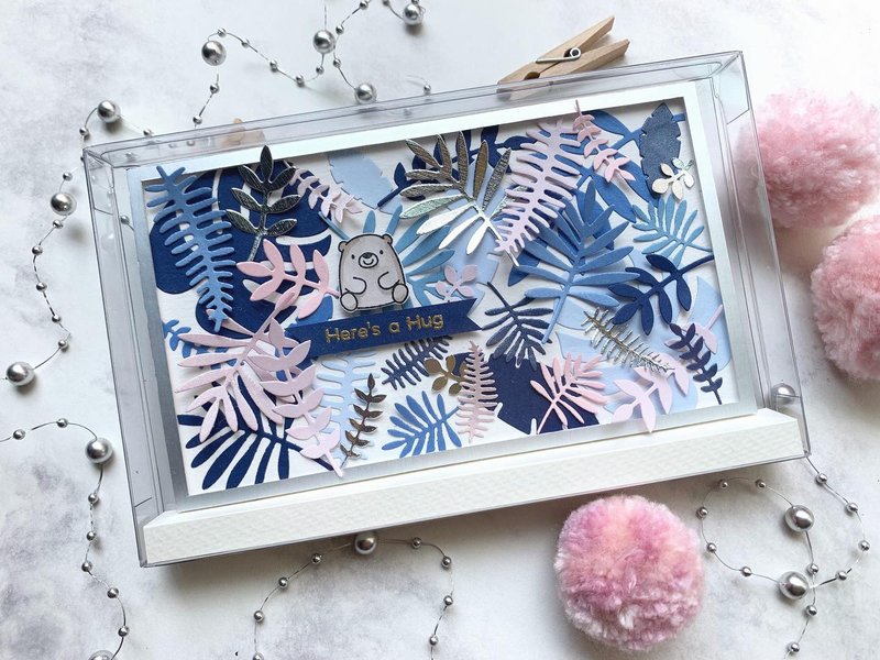 手工层次堆叠心意卡片_Here is a hug - 卡片/明信片 - 纸 蓝色