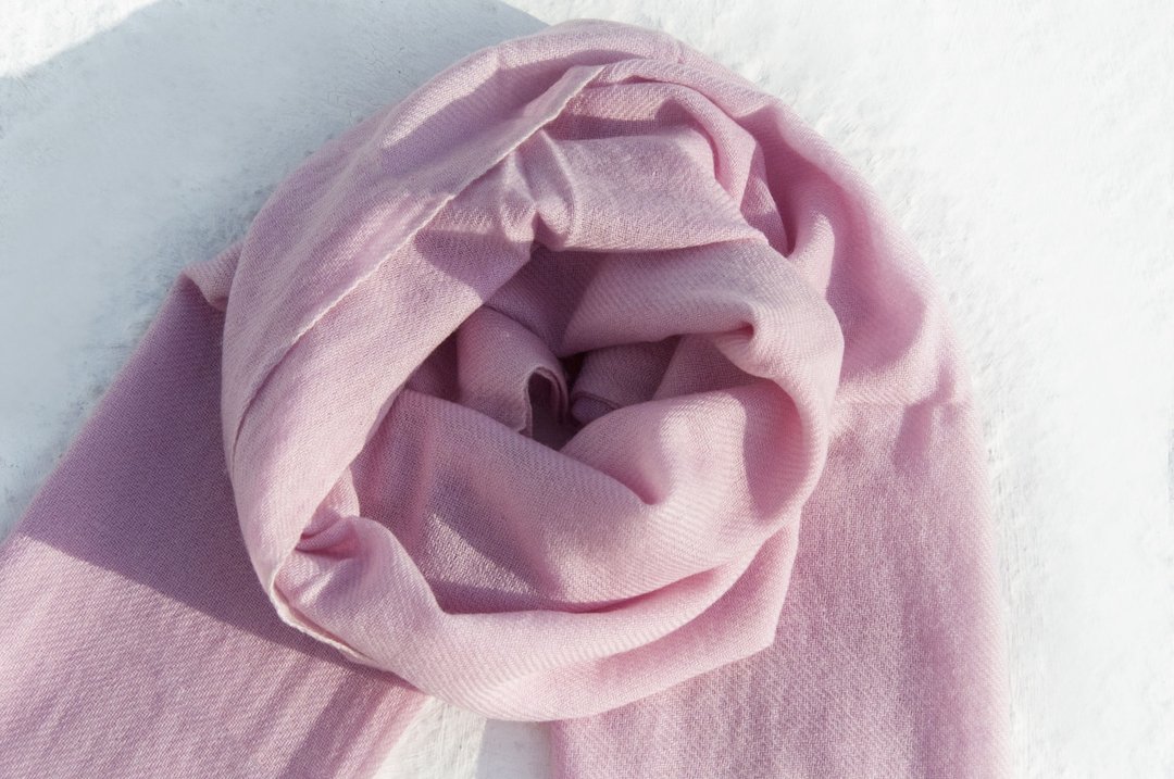 喀什米尔羊绒 羊绒围巾 编织围巾 手工编织 喀什米尔Cashmere 羊绒围巾 纯羊毛围巾披巾 戒指绒披肩圣诞-玫瑰浅粉 - 围巾/披肩 - 羊毛 粉红色