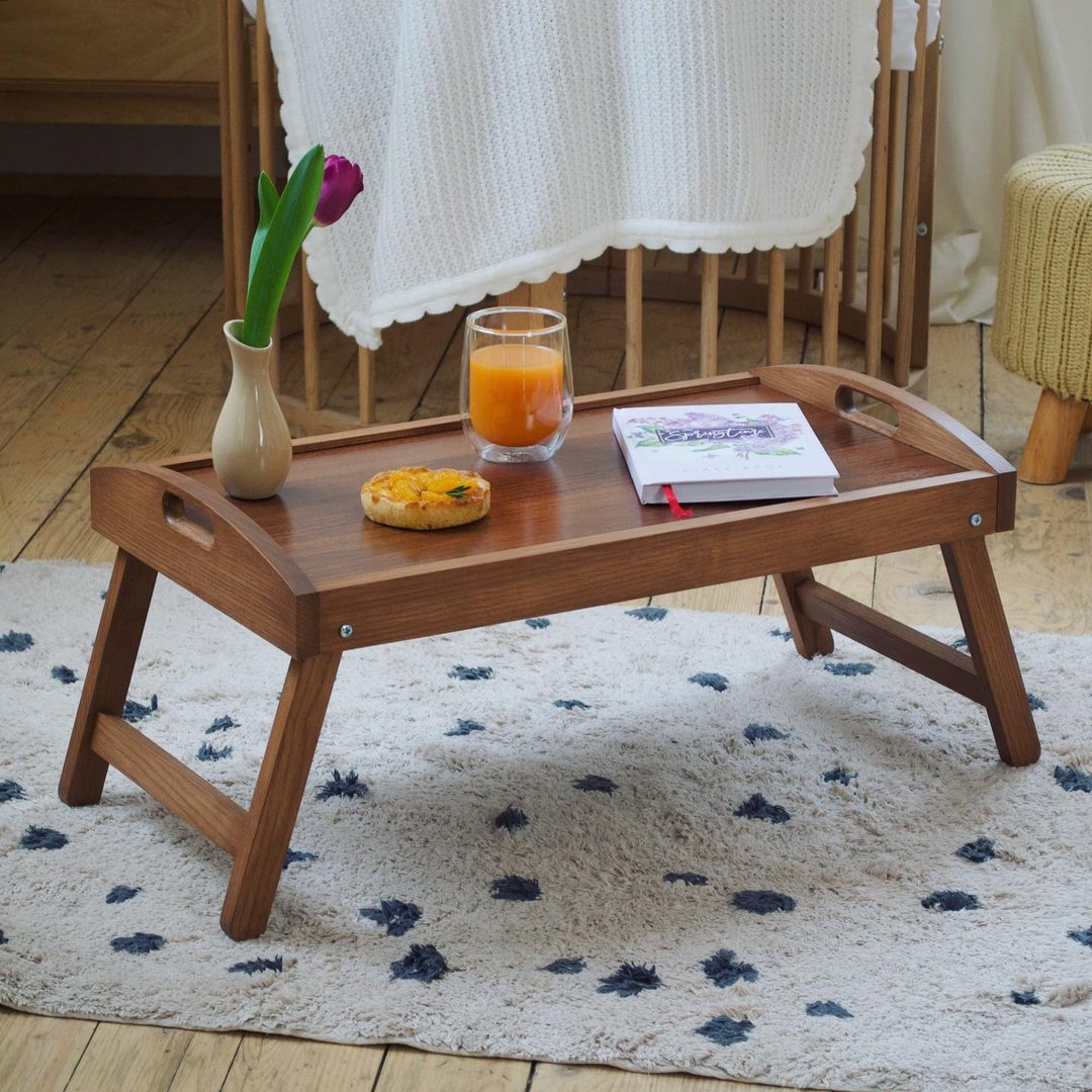 Folding Picnic Table / Wood Folding Table / Picnic Wine Table / Japanese Table - 托盘/砧板 - 木头 咖啡色