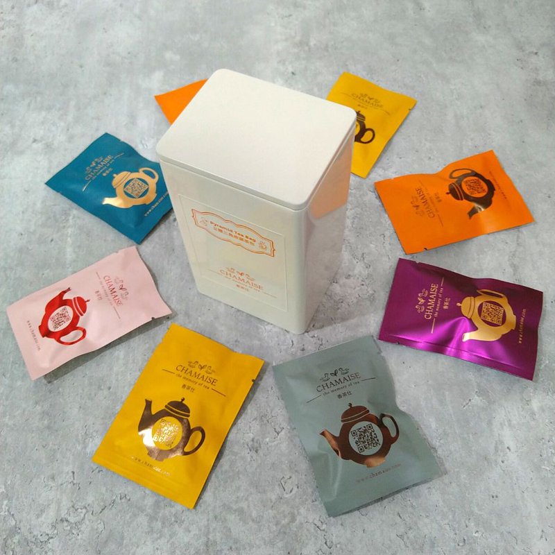 日替 • 香茶 | 立体三角原叶茶包 | 米白罐 | 礼盒 - 茶 - 其他金属 白色