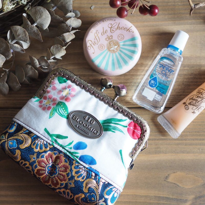 Inoue Jericho x Good Taiwan 10cm square Gemstone mouth pouch (one piece work) - 化妆包/杂物包 - 棉．麻 白色