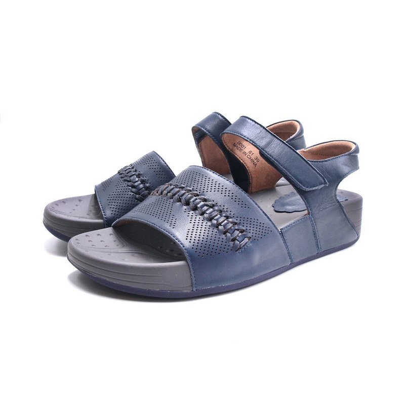 W&M 羊皮厚底凉鞋 女鞋-深蓝 - 男女凉鞋 - 真皮 