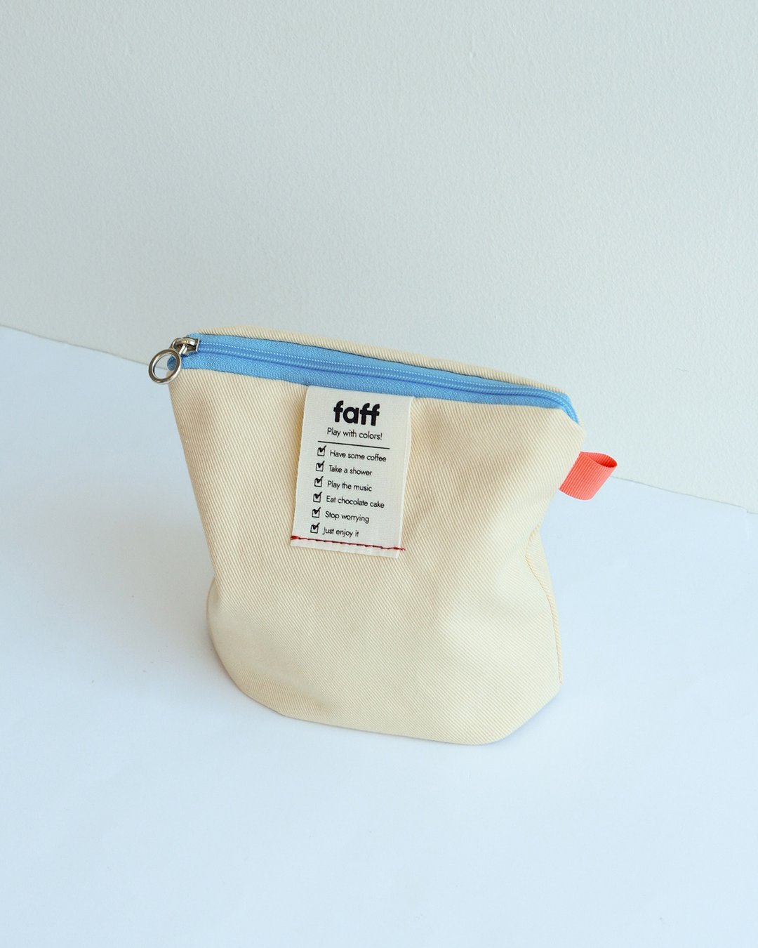faff Pouch 香草白 - 化妆包/杂物包 - 棉 黄色