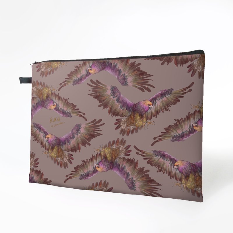 群鹰飞腾 | 文件袋、手拿包、Zipper Document Holder、File Bag - 文件夹/资料夹 - 防水材质 紫色