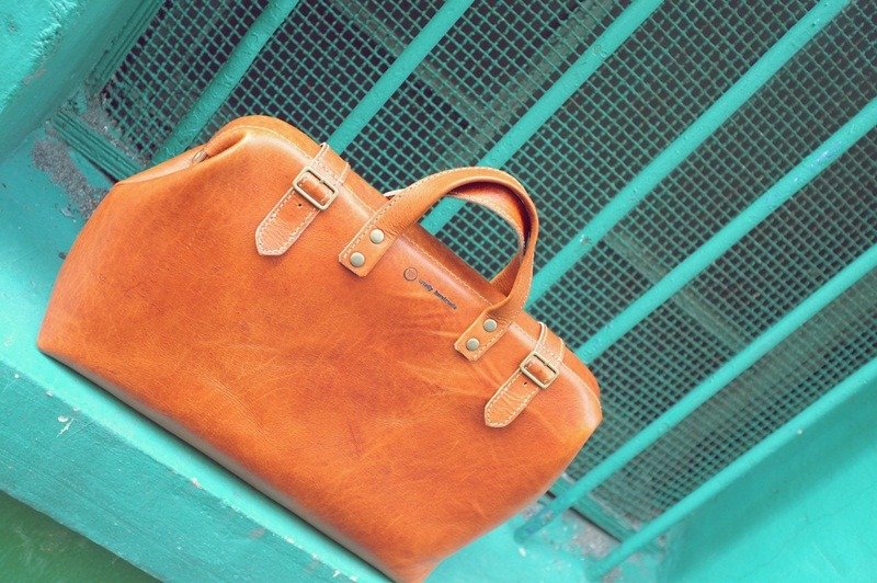 红叶鹿皮公文包 (大型) - 手提包/手提袋 - 真皮 咖啡色