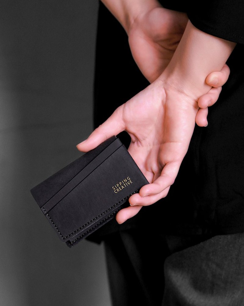 名片夹_极简黑【可加购雷雕刻字】 - 名片夹/名片盒 - 其他材质 黑色