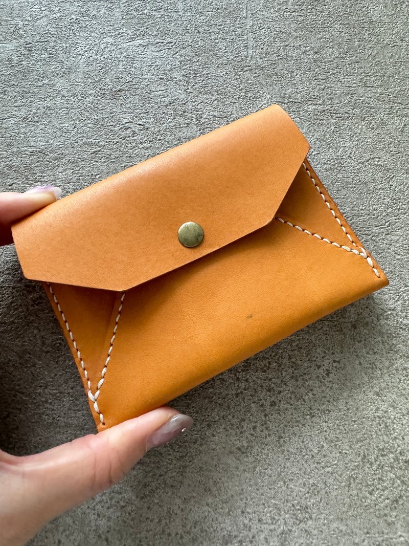 【福利品】黄棕色 双层夹心钱包 皮夹 - 皮夹/钱包 - 真皮 橘色
