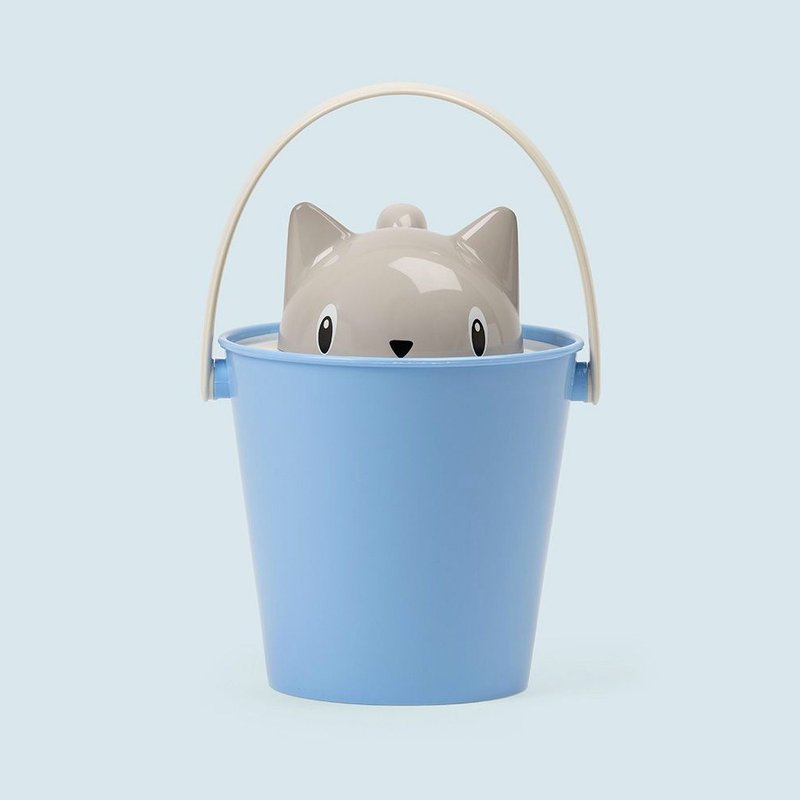 Crick小猫造型储粮桶-灰猫蓝桶 附不沾手大勺子 - 碗/碗架 - 塑料 