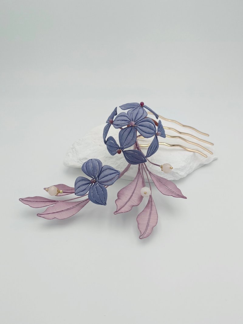 【淡彩】绣球造型缠花发梳 发饰 - 发饰 - 绣线 多色