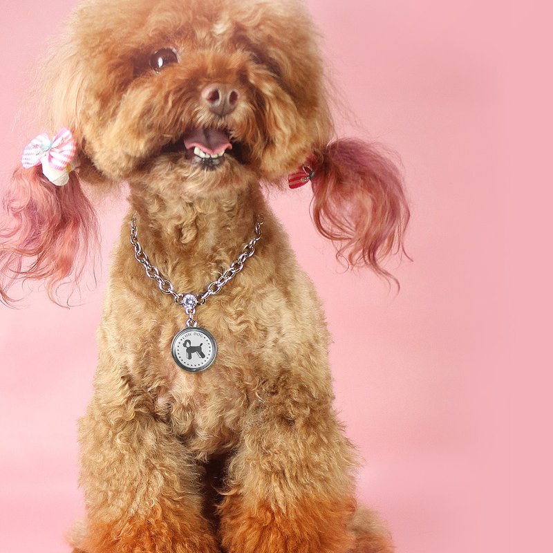 典藏锆石 304不锈钢项链 - 简约狗/猫牌((送刻字服务)) - 项圈/牵绳 - 其他金属 灰色