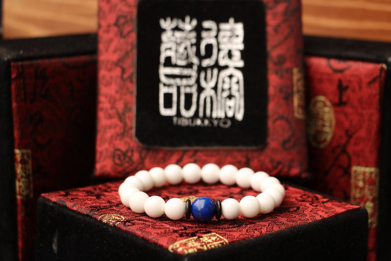 天然砗磲手珠 10mm 原矿青金石隔珠 佛教七宝 定制化设计 手链饰 - 手链/手环 - 贝壳 